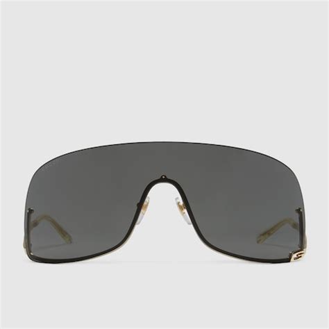 gucci mask frame metal sunglasses|Gucci 61mm round sunglasses.